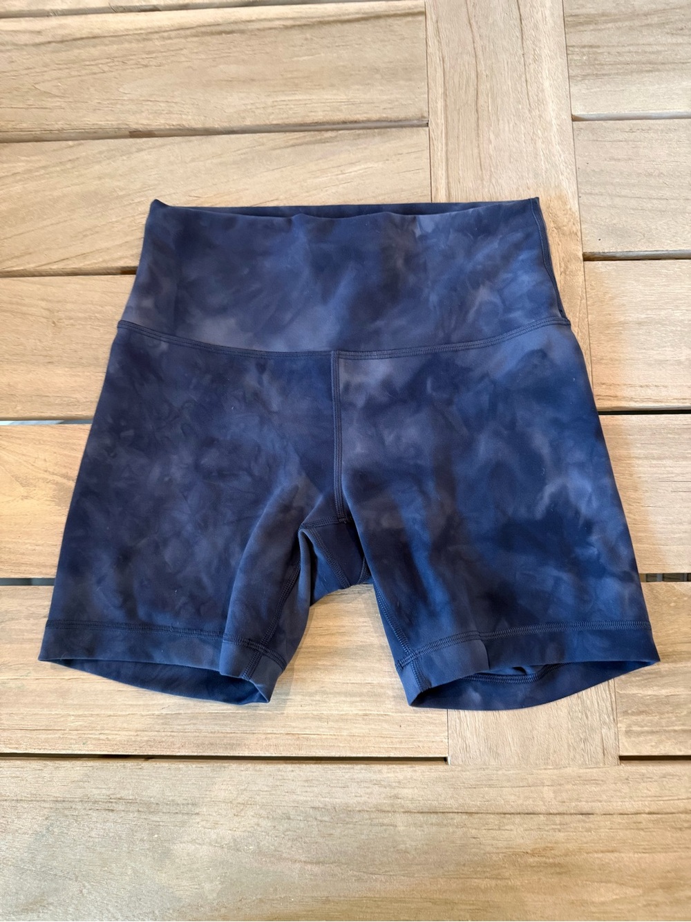 WUNDER TRAIN HIGH-RISE 5” Diamond Dye Navy Blue Bike Shorts, 8